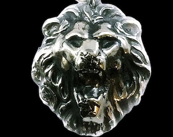925 Solid Sterling Silber Löwenkopf Charm Anhänger