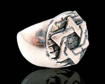 Ezi Zino Star of David  magen david hand made Signet ring  Sterling Silver 925 Ring