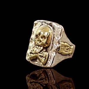 Biker Ring Mexico Mexican Skull Owl 13 Bones Solid Sterling Silver 925