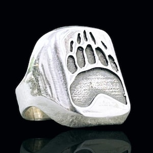 Ezi Zino Jewelry Designer Bear Claw/Paw signet ring Solid Sterling Silver 925 Jewelry Art
