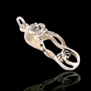 Flip Flop Sandal Pendant  Sterling Silver 925 Decorated with a Palm Tree