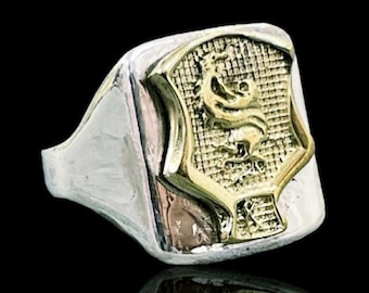 Kenpo Karate Brass & Sterling Silver 925 Ring
