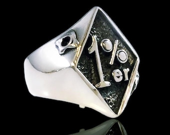 1%ER bullet pack pack mc clob sterling silver  BIKER OUTLAW ring in all size that you want