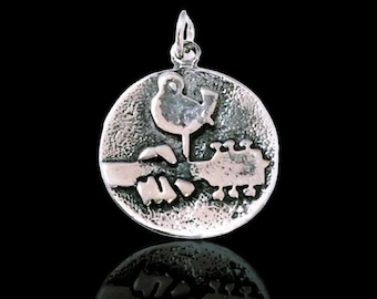 Woodstock A hippie 69 Music Festival  Necklace Pendant Solid Sterling Silver 925