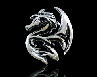 Tribal Klinge Drachen Drachen Sterling Silber Detaillierte keltische Drachen Halskette
