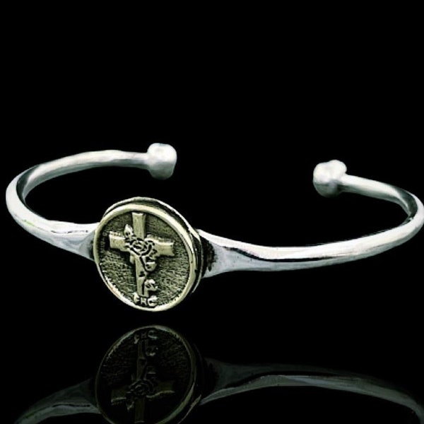 Rosicrucian ROSE CROIX F.R.C  Brass & Solid Sterling Silver 925 Bracelet