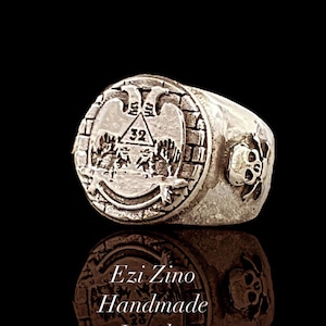 Masonic free Mason RING Freimaurer Silber 925 Schmuck von Ezi Zino