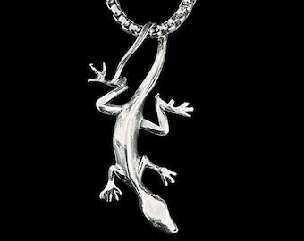 Massiver Sterling Silber 925 Eidechse Charm Anhänger