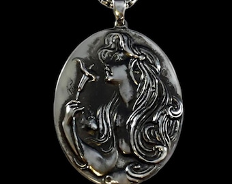 The Lady Handmade Solid Sterling Silber 925 Big Vintage Antique Anhänger