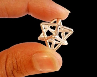 kabbalah merkava silver pendant necklace , merkaba symbol  Sterling Silver 925 Pendant
