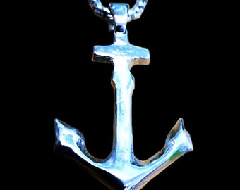 Solid Sterling Silver 925 Nautical  Anchor Boat Pendant, Skipper gifts, sailor Gifts  BY EZI ZINO