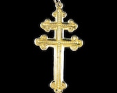 Cross of Lorraine Magnum Pi Team Pendant -14k yellow gold Ezi Zino