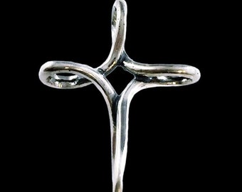 Verdrehte Kreuz Anhänger Handmade Sterling Silber 925
