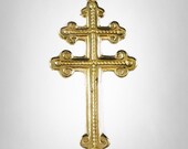 Cross of Lorraine Magnum Pi Team Pendant -14k yellow gold Ezi Zino