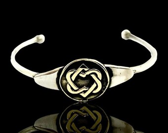 Einheitliches Herz Messing & Massiv Sterling Silber 925 Armband