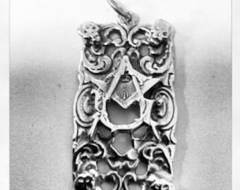 EZI ZINO Solid Sterling Silver 925 Masonic Pendant Skull 4 Mason Lodge Hand-made