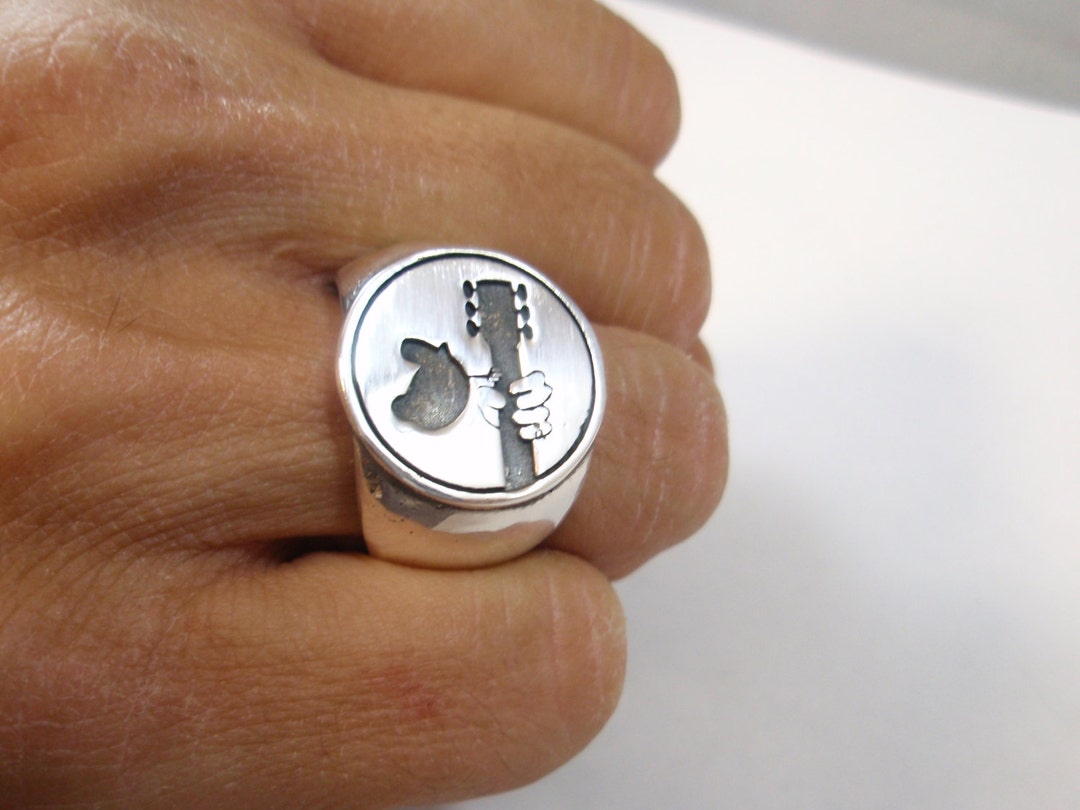 Woodstock Music Hippie 69 Festival Symbol Ring Sterling Silver 925