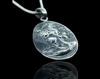 Massiv Sterling Silber 925 Vintage Cameo Damenkopf Anhänger