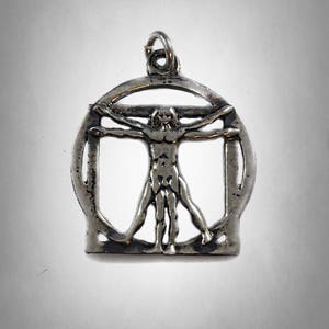 Vitruvianske mannen Leonardo Da Vinci massivt silver sterlingsilverhänge EZI ZINO bild 3