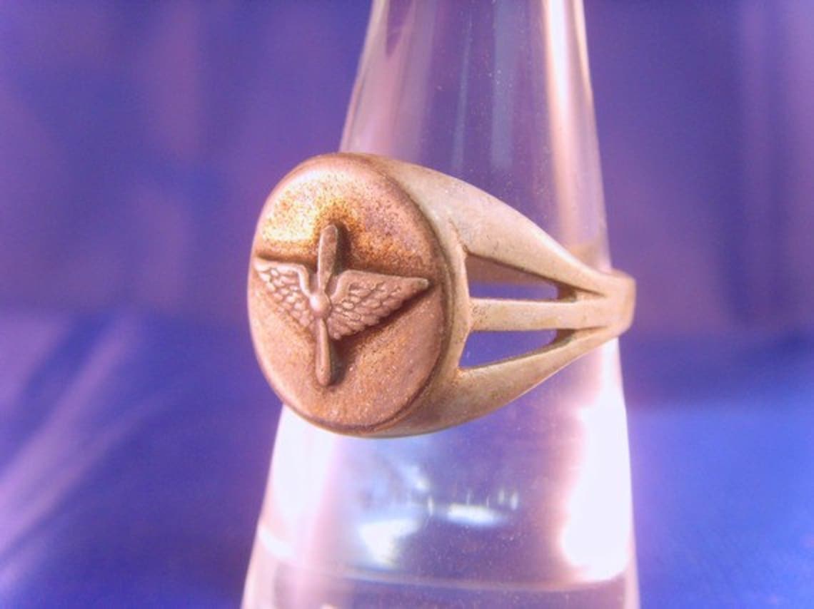 WWII Era U.S Army Air Corps Pilots Ring Sterling Silver Etsy