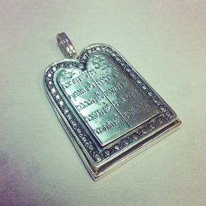 Vintage Pendant TEN Commanadments Tablets Israel Bible