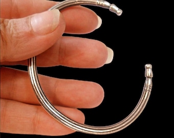 Streifen entlang Sterling Silber 925 Manschette Armreif