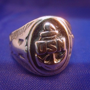Vintage WWII Usa Us Navy MILITARY Sterling Silver Ring - Etsy