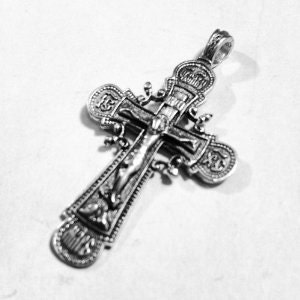 Beautiful Vintage 925 Sterling Silver Pendant Cross Crucifix image 3