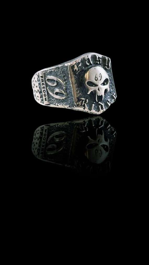 Sterling silver shop jack skull ring