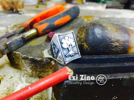 Solid Sterling Silver 925 Golani Israeli Army Idf Zahal  signet Ring by Ezi Zino