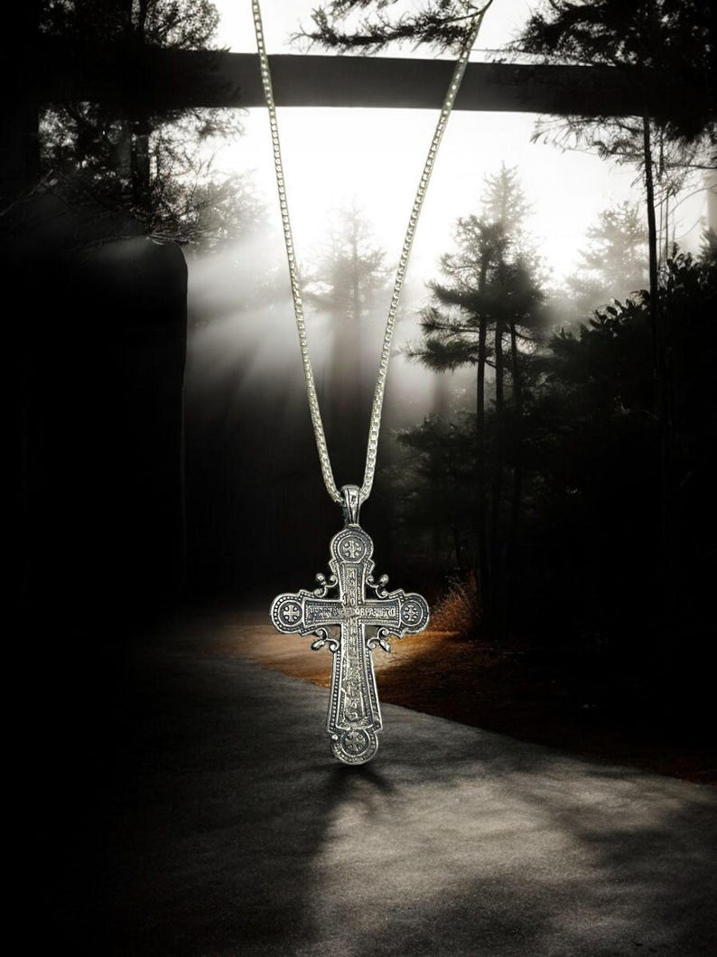 Beautiful Vintage 925 Sterling Silver Pendant Cross Crucifix image 2