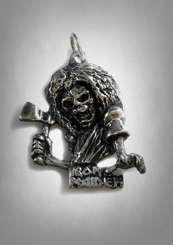 Vintage Iron Maiden Necklace Pendant Heavy Metal Steve Harris Etsy