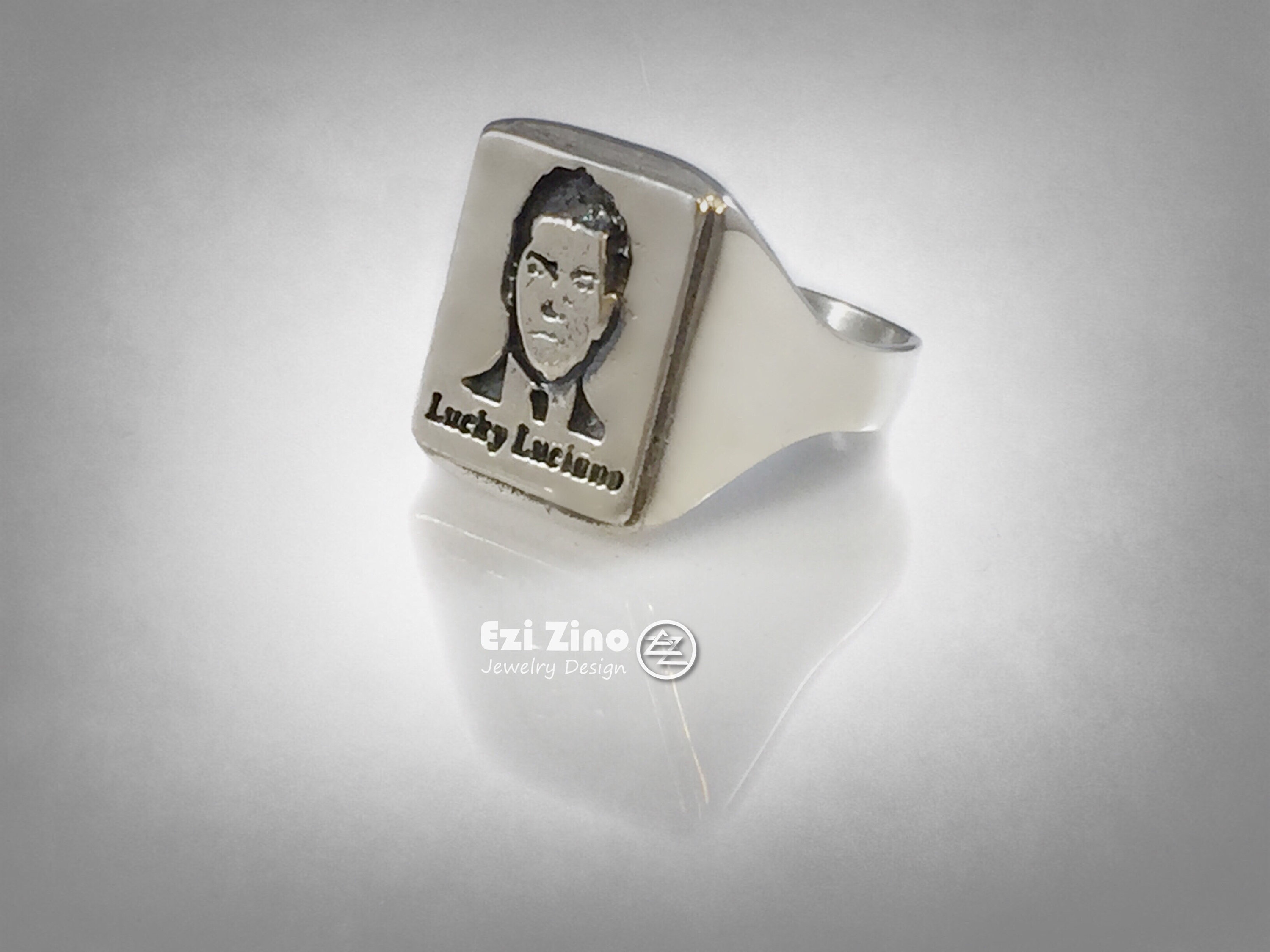 Gluck Luciano Italienischen Mafia Portrait Ring Sterling Etsy