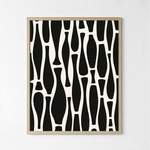 Minimalist Black and White Poster | Abstract Organic Pattern | Modern Digital Art