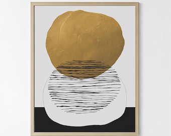 Abstract Gold Wall Art | Minimalist Graphic Poster | Modern Digital Print