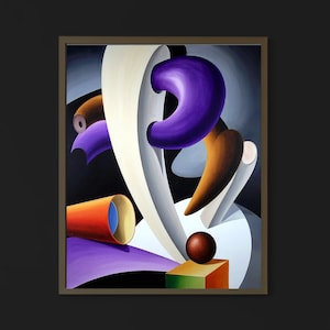 Abstract Surreal Geometric Art Poster | Futuristic Abstract and Colorful 3D Forms | Modern Wall Decor for Bold & Creative Interiors