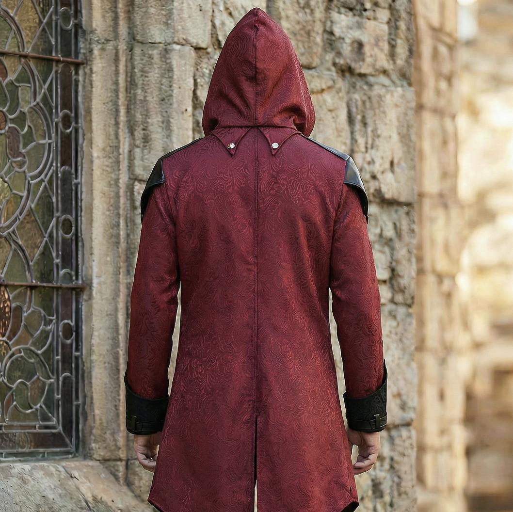 ジャケット・アウター Rare 00s Archive Monster Hood SpiralCoat Assassin Hood Coat, Mens Gothic Jacket, Assassin Costume