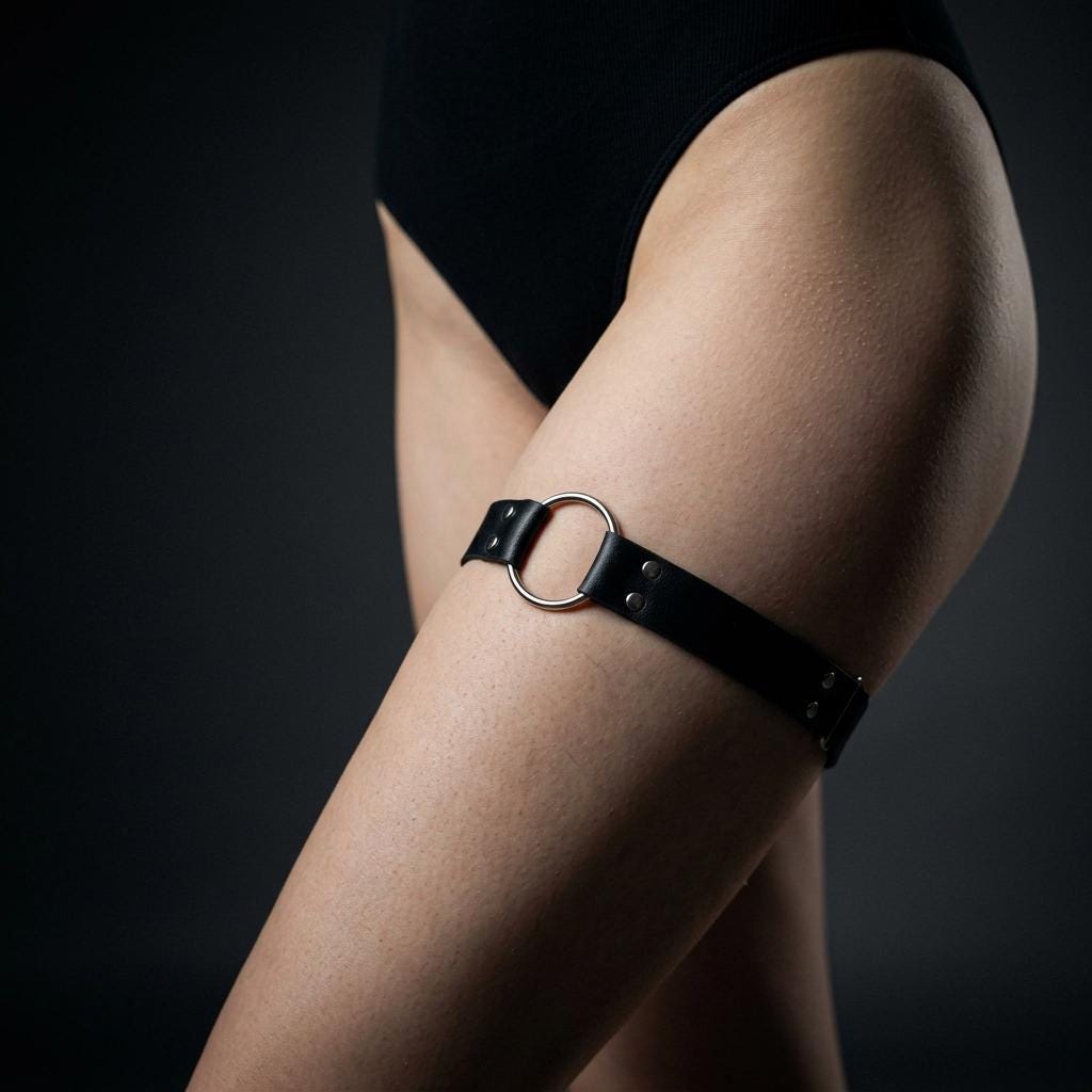 Garter Black Leather