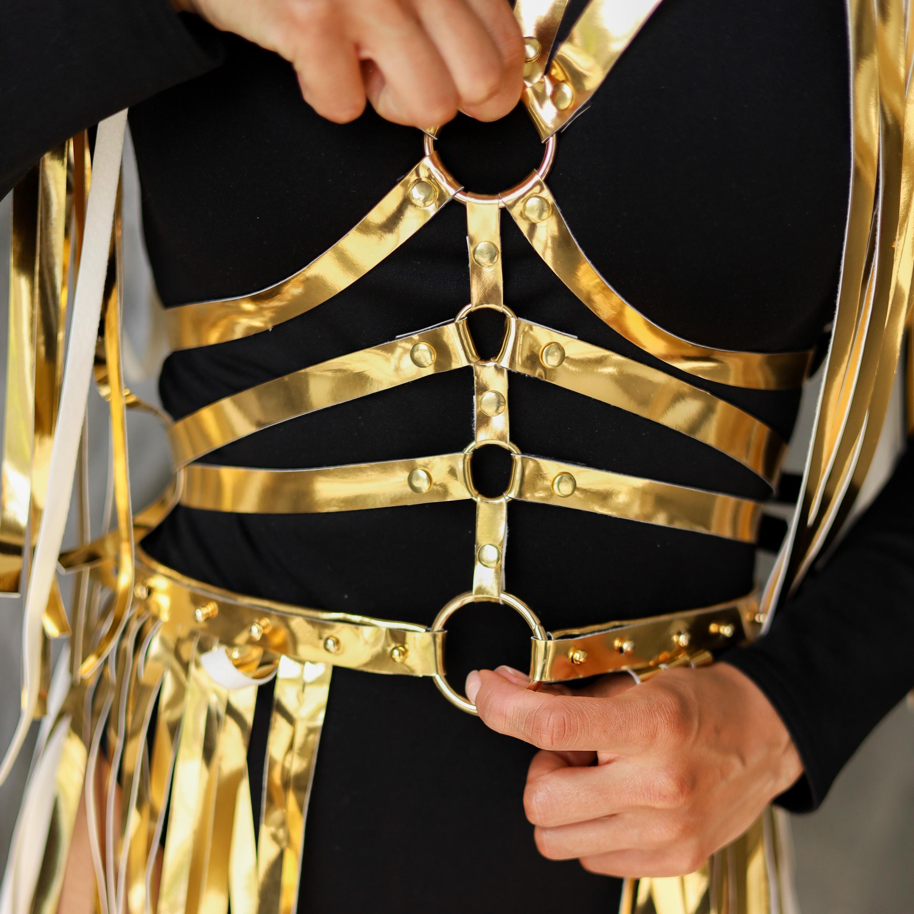 Fururistic Raver Futuristic Rave Outfit, Rave Outfit Dancewear, Gold Rave Dress ...