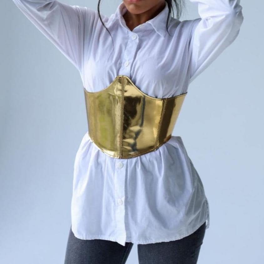 dolce and gabbana metal corset belt