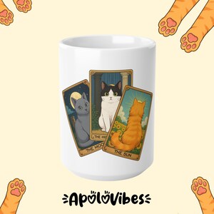 Taza con cartas del Tarot gato, taza con cartas del Tarot, taza para brujas, regalo para brujas.