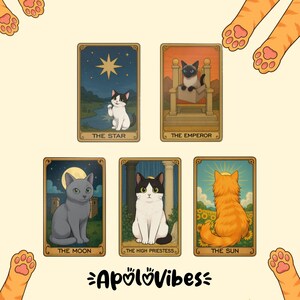 STICKERS, Cat Tarot Die-Cut Stickers, Cat stickers, witch stickers, tarot stickers, spiritual stickers.