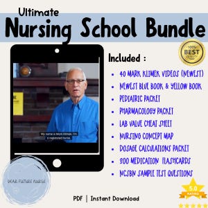 Nursing School Success Bundle, Instant Download for Nursing Students, Mark K Exam Prep with Flashcards and Nursing Notes for Nursing School