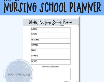 Printable Weekly Planner for Nursing Students (PDF)