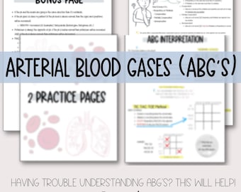 ABG Cheat Sheet for Nursing Students, NCLEX Prep & Clinical Guide, Nursing School Notes, Nursing School Study Tips