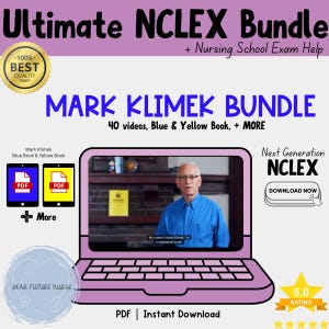 Ensemble d'études NCLEX ultime pour étudiantes en sciences infirmières, fiches PDF imprimables et notes, préparation à l'examen Mark K, téléchargement immédiat
