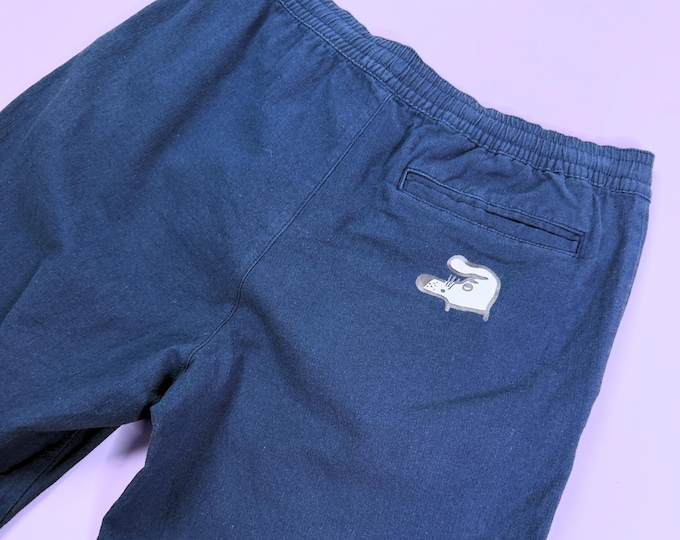 "Ear Problem 1" Ogranic Cotton Linen Blend Pants | S-L | feat.  Artur Blusiewicz