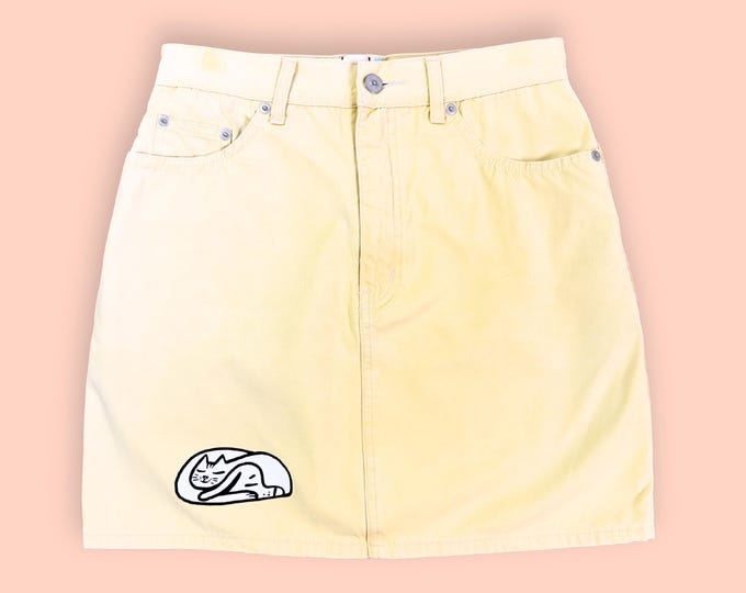 PRETZEL x Artur Blusiewicz | upcycled vintage butter yellow skirt | S-M