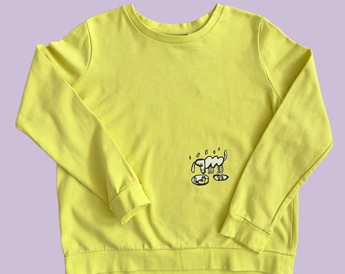 RAIN | feat. Artur Blusiewicz | upcycled bright lime cotton sweatshirt | XS-XL