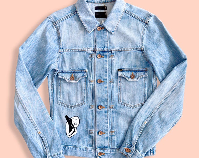 LOVE (II) x Artur Blusiewicz | upcycled denim jacket | XS-M | reworked Tiger of Sweden